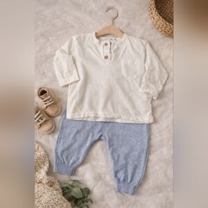 ✨ Zara Baby Outfit Set | Neutral Minimal Style | 6–9 Months